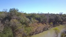 aerial view over the San Antonio river 