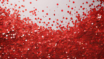 Red Confetti on White Background