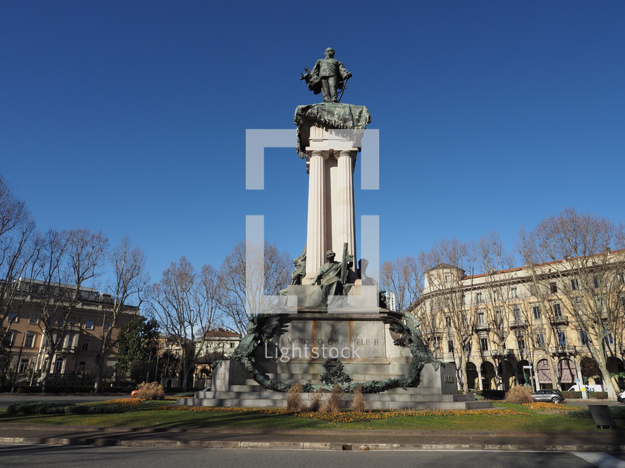 TURIN, ITALY - CIRCA FEBRUARY 2020: King Vittorio Emanuele II monument