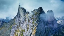 Aerial Drone Shot of Siberian Peaks in Russia 4k