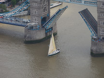 Aerial view of Tower Bridge in London, UK