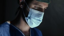 Medical surgeon operates in the operating room