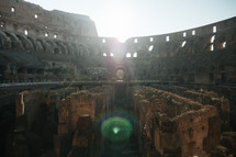 interior of the Coliseum in Rome 