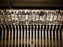 letter plates on a typewriter 