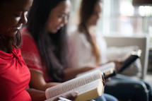 women's group reading Bibles
