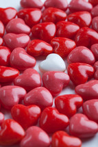 white, red, pink candy hearts 
