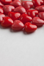 red heart shaped candy