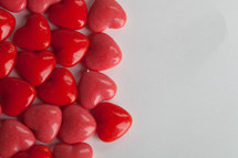 red heart shaped candy border 