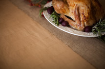 Turkey on a platter for Thanksgiving dinner 