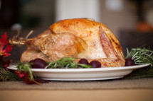 Thanksgiving turkey on a platter 