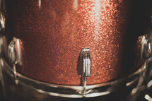 Close-up of the side of a drum.