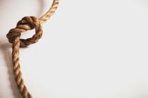Knot tied in rope.