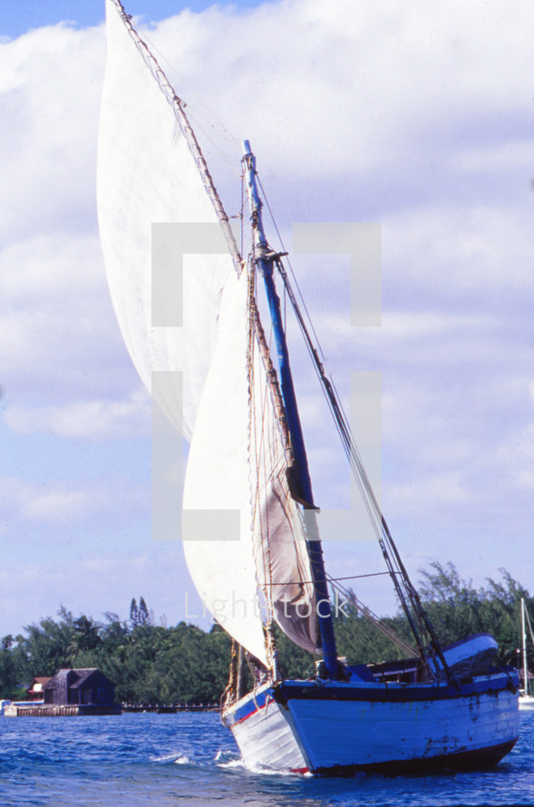 sails on a fishing boat