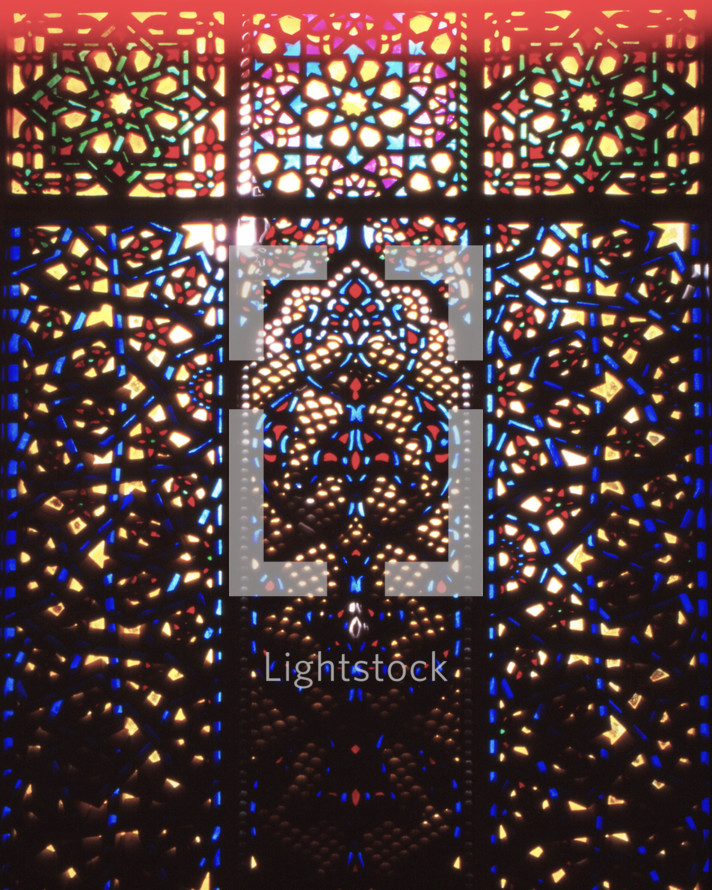 stained glass window  in a muslim mosque