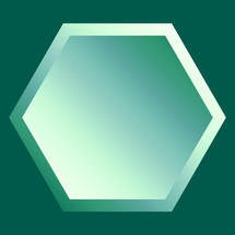 Hexagon - green and creamy white - in square format