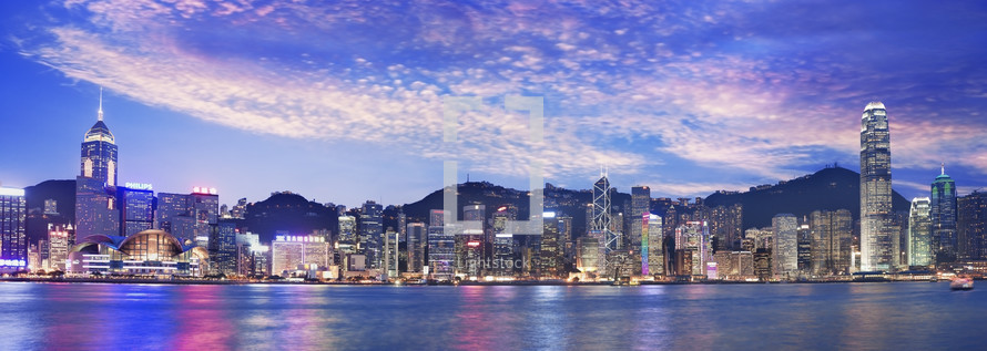 Panoramic image of the Central and Western district of Hong Kong at dusk
Hong Kong. China. Asia.- editorial use only