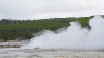 The famous Geyser in the Yellowstone National Park
