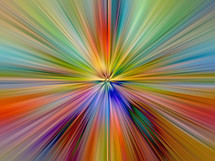 centered radiating multicolored rays - graphic design element