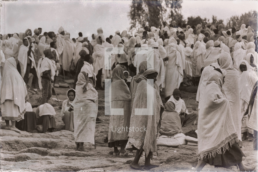 crowd of people at a celebration in Ethiopia 