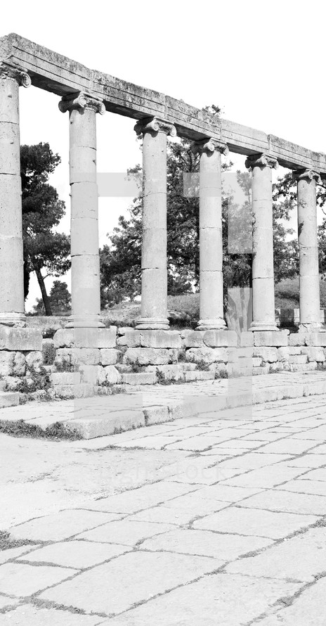 ancient columns in Jordan 