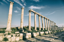 columns at ruins site 