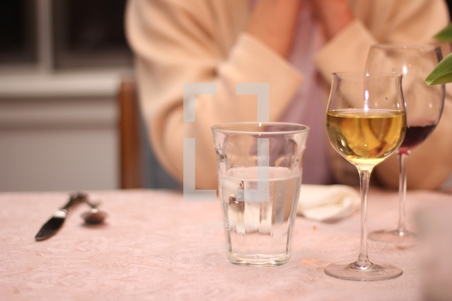 wine glasses on a table 