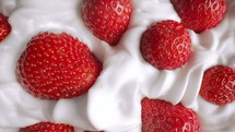 Strawberries with whipped cream,
