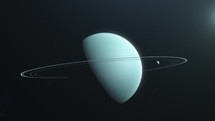 Uranus planet and it's moon and ring in Outer-space of The solar System	