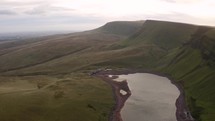 Aerial view Brecon Beacons mountains. South Wales. 