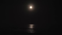 Moon and sea at dark night