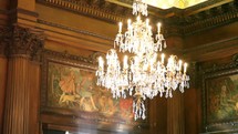 hanging chandelier in a grand ballroom 