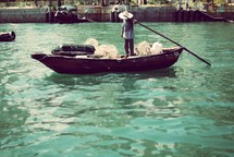 fisherman on a dinghy 