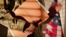 Militar deliver top secret documents folder