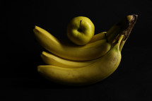bananas and yellow apple 