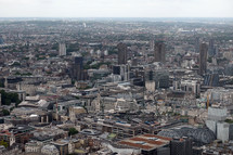LONDON, UK - JUNE 10, 2015: Aerial view of London