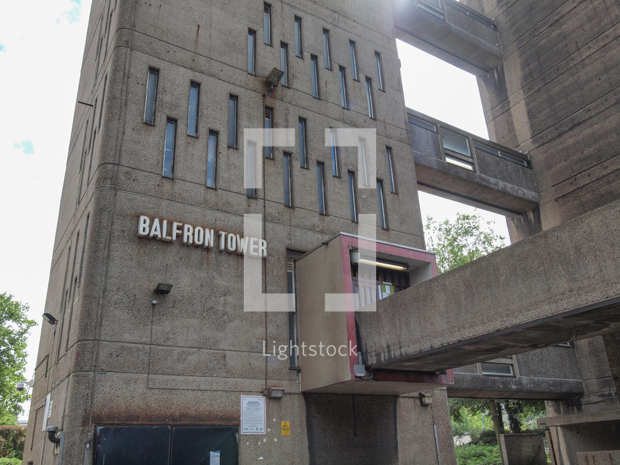 LONDON, ENGLAND, UK - JUNE 20, 2011: The Balfron Tower designed by Erno Goldfinger in 1963 is a Grade II listed masterpiece of new brutalist architecture