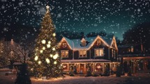 Cozy Christmas Village - Enchanting Snowfall Delight 