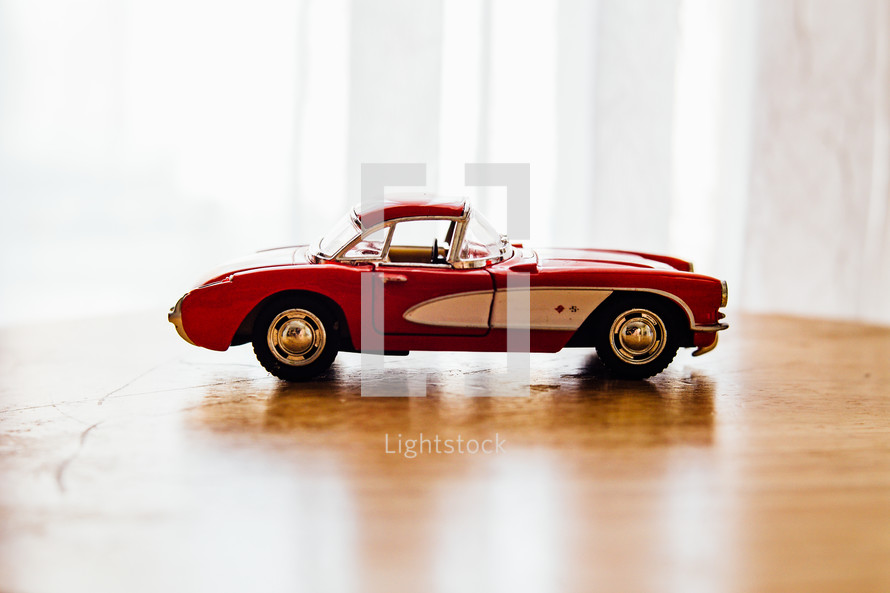 model car on a table 