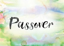 word passover on watercolor background 