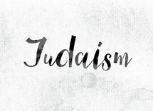 word Judaism on white background 