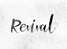 word revival in ink on white background 