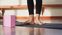 A Woman's Feet Warms Up For Classical Ballet