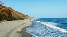 Beach Of Capo Spartivento City In Calabria Near The Lighthouse