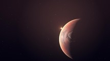 Sun Lighting Surface Of The Red Planet Mars	