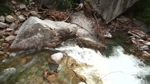 flowing water in a mountain stream 