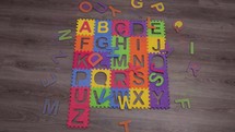 Timelapse of collecting colorful English alphabet