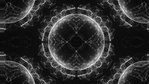 Circular Fractal Kaleidoscope Patterns, Morphing Shape, Seamless Vj Loop, Black and White,	