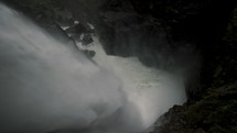 Powerful Pailon Del Diablo Waterfall (Devil's Cauldron) In Baños De Agua Santa