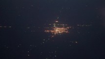 Aerial view of city lights at night