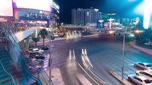 Vegas strip time-lapse at night 